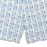 LACOSTE Womens Shorts Blue Plaid Casual M W32 Lightweight Breathable