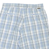 LACOSTE Womens Shorts Blue Plaid Casual M W32 Lightweight Breathable