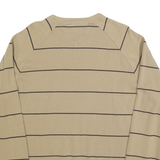 TOMMY HILFIGER Mens Beige Striped Pullover Plain Crew Neck Basic Knit XL Jumper