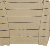 TOMMY HILFIGER Mens Beige Striped Pullover Plain Crew Neck Basic Knit XL Jumper