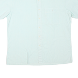 Mens White & Light Blue Cotton Blend Short Sleeve Shirt XL Casual Summer Wear