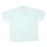 Mens White & Light Blue Cotton Blend Short Sleeve Shirt XL Casual Summer Wear