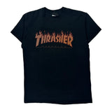Flame Logo Thrasher Graphic T-Shirt - Medium Black Cotton
