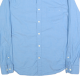 NAUTICA Mens Blue Classic Fit Shirt M Cotton Blend Button Down Long Sleeve