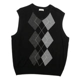 DOCKERS Mens Black & Grey Patterned Sleeveless V-Neck Patterned Basic Knit S