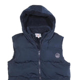 SOUL CAL & CO Womens Navy Blue Hooded Puffer Jacket 2XL Polyester Blend Zip