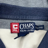 Chaps Ralph Lauren Striped Polo Shirt - 2XL Blue Cotton