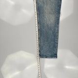 Silver Contrast Stitch Jeans - 38W 30L Light Wash Cotton