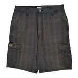 Wrangler Checked Cargo Shorts - 36W 10L Gray Cotton