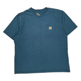 Carhartt T-Shirt - 2XL Blue Cotton