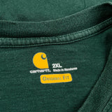 Carhartt Long Sleeve T-Shirt - 2XL Green Cotton