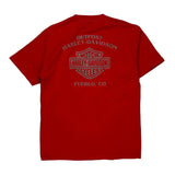 Live To Ride Harley Davidson Graphic T-Shirt - Large Red Cotton