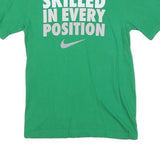 NIKE Mens Green Skilled In Every Position Graphic T-Shirt S Short Sleeve Crew