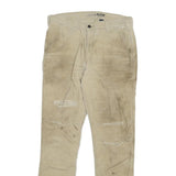 CARHARTT Mens Regular Fit Beige Cotton Blend Straight Leg Trousers W32 L32