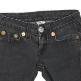 TRUE RELIGION Womens Shorts Black Denim Cut-Off XXS W25 Distressed Hem
