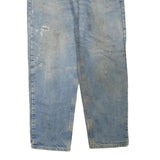 CARHARTT Mens Regular Fit Blue Denim Jeans W36 L30 Distressed Cotton Blend Zip