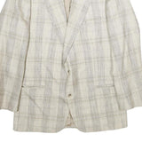 BOSS HUGO BOSS Mens Beige & Grey Checked Blazer Jacket L Polyester Blend Plain