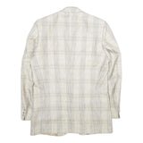 BOSS HUGO BOSS Mens Beige & Grey Checked Blazer Jacket L Polyester Blend Plain