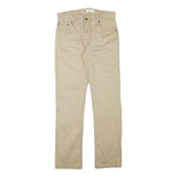 LEVI'S Mens Cotton Blend Beige Slim Straight Trousers W30 L30 Classic Zip