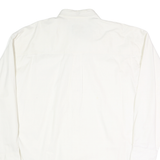 CHAPS Mens White Button-Down Shirt L Embroidered Crest Casual Cotton