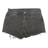 LEVI'S Womens Shorts Black Denim Distressed S W29 Casual Summer