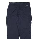 DICKIES Mens Navy Blue Relaxed Fit Cargo Trousers W36 L31 Workwear Durable
