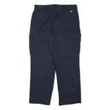 DICKIES Mens Navy Blue Relaxed Fit Cargo Trousers W36 L31 Workwear Durable