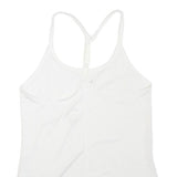 NIKE Mens White Lightweight Racerback Vest XS Polyester Blend Crew Neck