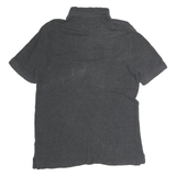 TOMMY HILFIGER Mens Grey Short Sleeve Plain Polo Shirt L Cotton Casual