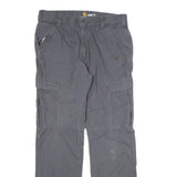 CARHARTT Mens Cotton Grey Relaxed Cargo Trousers W35 L34 Workwear Utility