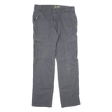 CARHARTT Mens Cotton Grey Relaxed Cargo Trousers W35 L34 Workwear Utility