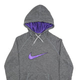 NIKE Mens Grey & Purple Pullover Hoodie XS Therma-Fit Sports Sweatshirt