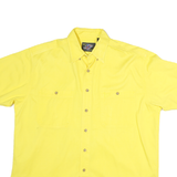 CHASE AUTHENTICS Mens Yellow Shirt XL Cotton Button-Down Casual Lightweight