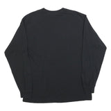 GILDAN Mens Black Panther Volleyball Graphic Long Sleeve Crew Neck L Cotton