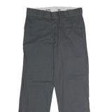 DICKIES Mens Polyester Blend Classic Black Trousers W34 L30 Workwear Zip Closure