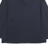 CHAPS RALPH LAUREN Mens Navy Blue Long Sleeve Plain 2XL Cotton Blend Polo Shirt