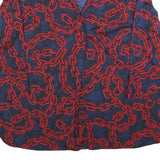 RICK CARDONA Womens Blue & Red Printed Shirt Long Sleeve V-Neck XL Stylish