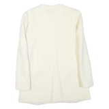ZARA Womens White Cream Button Jacket XS Polyester Blend Plain Elegant