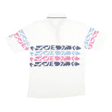 ANTIGUA Mens White Blue & Pink Abstract Print Short Sleeve Polo Shirt L Cotton
