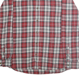 WEATHERPROOF Mens Red & White Checked Cotton Shirt XL Button-Down Collar Long