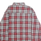 WEATHERPROOF Mens Red & White Checked Cotton Shirt XL Button-Down Collar Long