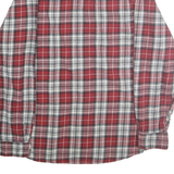 WEATHERPROOF Mens Red & White Checked Cotton Shirt XL Button-Down Collar Long
