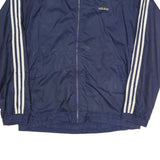 ADIDAS Mens Blue & White Track Jacket M Polyester Blend Plain Zip Sportswear