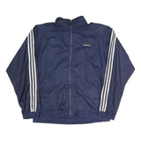 ADIDAS Mens Blue & White Track Jacket M Polyester Blend Plain Zip Sportswear