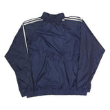 ADIDAS Mens Blue & White Track Jacket M Polyester Blend Plain Zip Sportswear