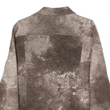 COURT Womens Brown Cotton Blend Button Jacket M Distressed Pattern