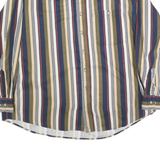 TRADER BAY Mens Blue & Beige Stripe Shirt XL Casual Long Sleeve Cotton