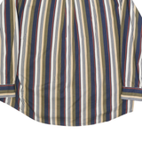 TRADER BAY Mens Blue & Beige Stripe Shirt XL Casual Long Sleeve Cotton