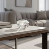 ANYHOUZ Clear K9 Crystal Glass Candle Holder – Geometric Tealight Tabletop Decor for Modern Living Room Display