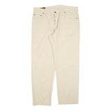 MARLBORO Mens Regular Beige Cotton Blend Trousers W38 L30 Button Closure Classic